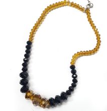 Womens Yellow/Black Crystal Necklace